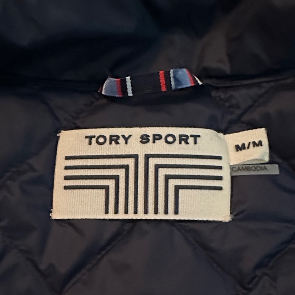 Tory Burch Sport Navy Down Vest – 750 Fill Warmth – Size M Like New - Picture 7 of 9